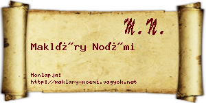 Makláry Noémi névjegykártya